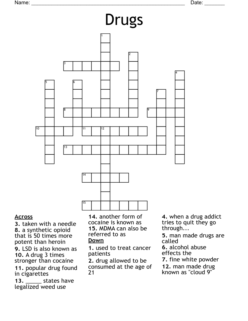 Drugs Crossword