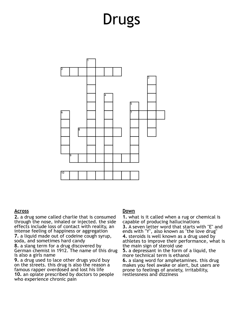 Drugs Crossword