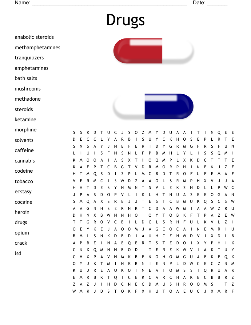 Drugs Word Search