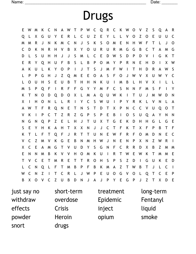 Drugs  Word Search