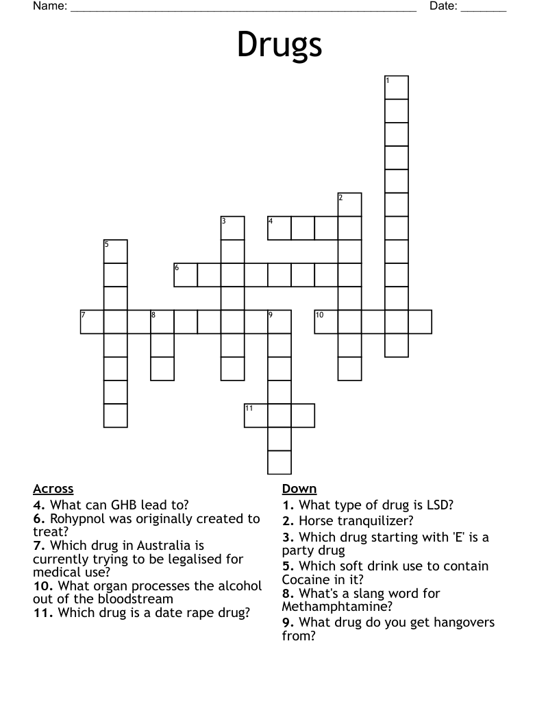 Drugs  Crossword