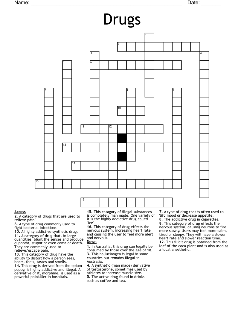 Drugs  Crossword