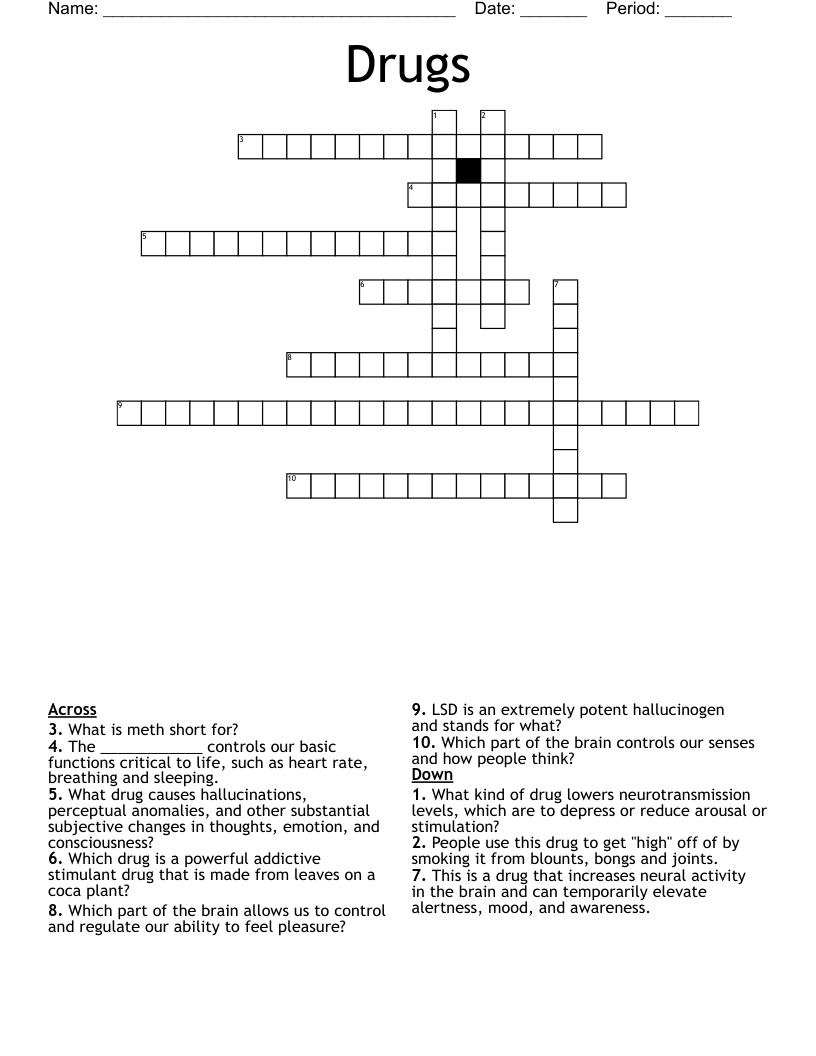 Drugs  Crossword