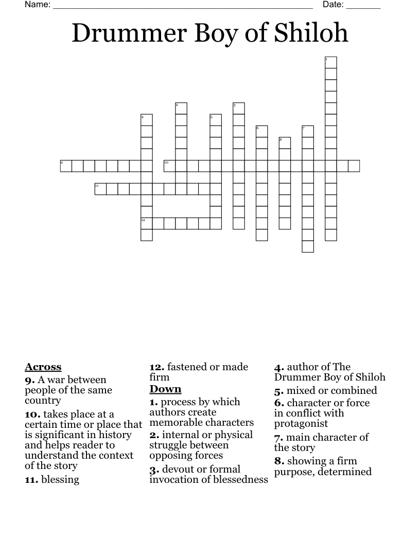Drummer Boy of Shiloh Crossword
