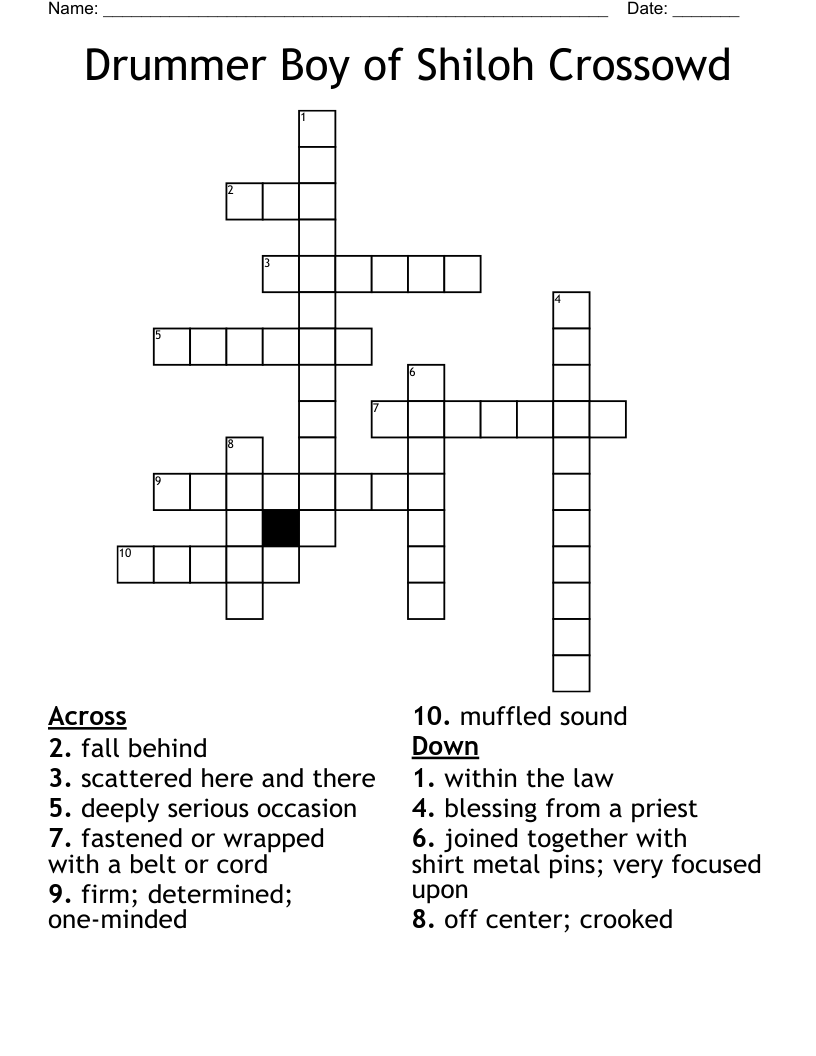 Drummer Boy of Shiloh Crossowd Crossword