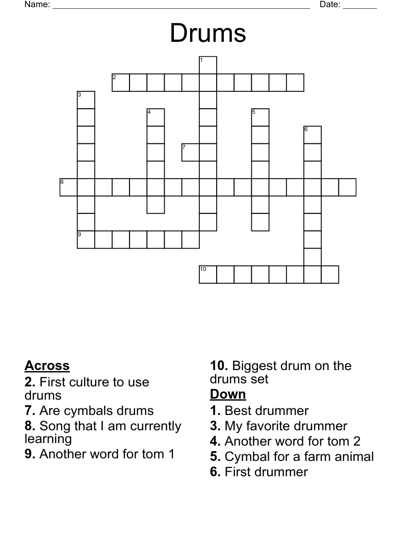Drums Crossword