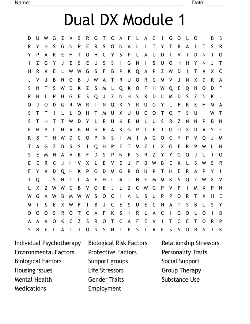 Dual DX Module 1 Word Search