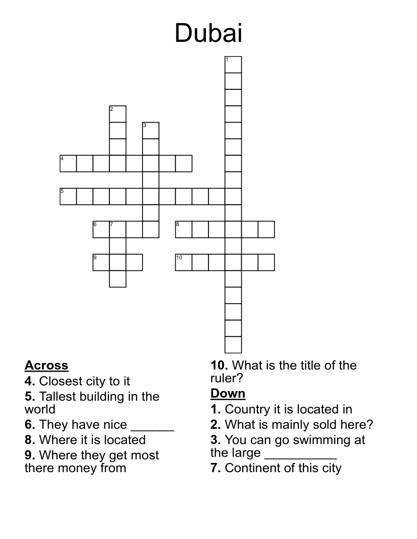 Dubai Crossword