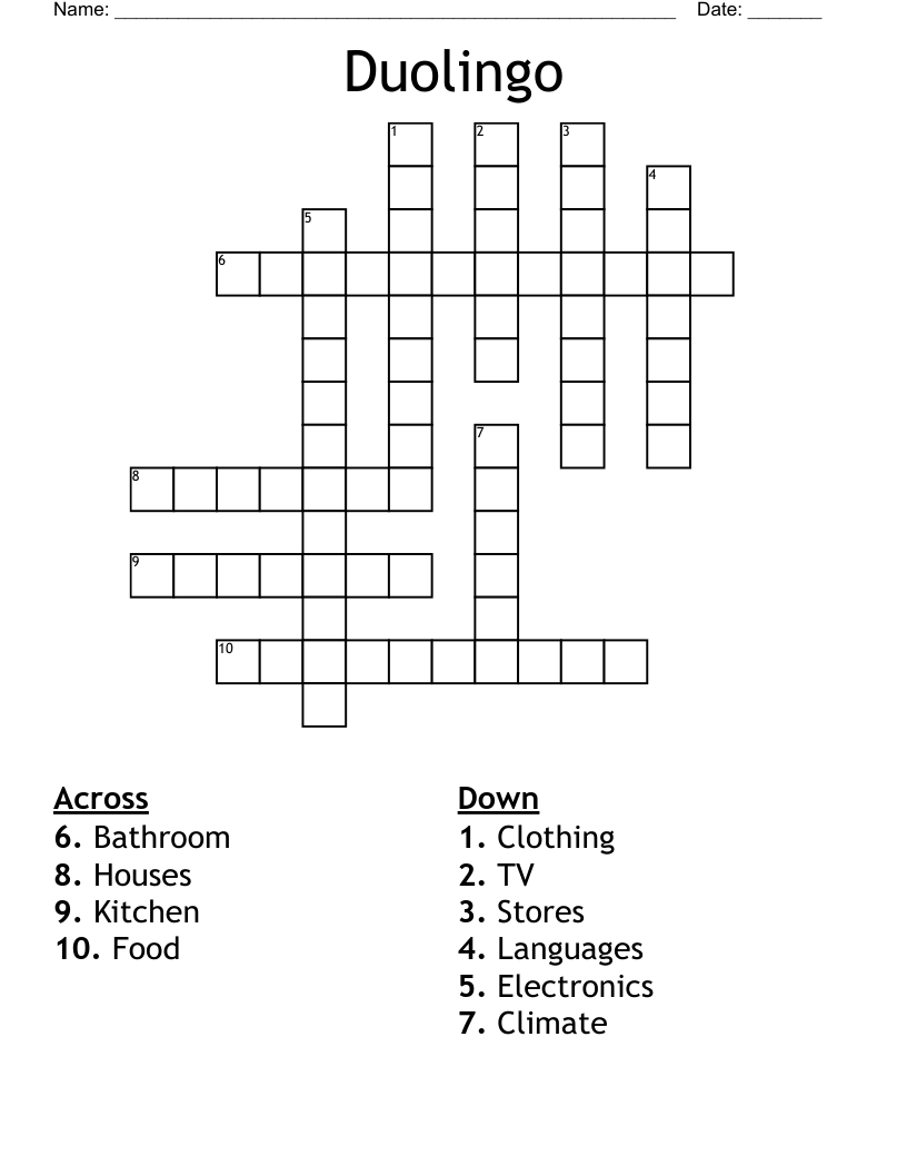 Duolingo Crossword