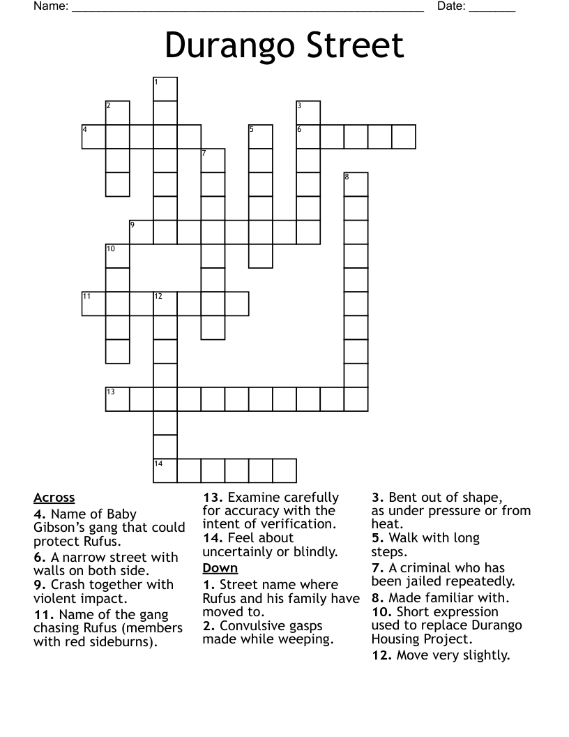 Durango Street Crossword