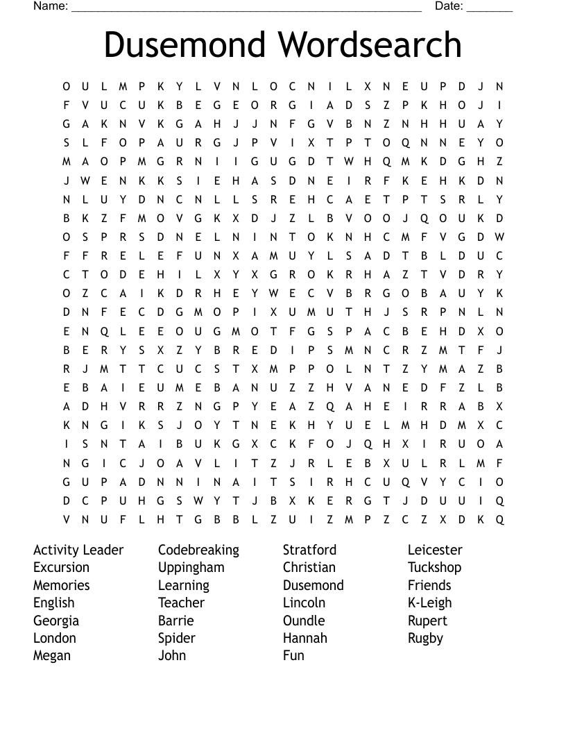 Dusemond Wordsearch