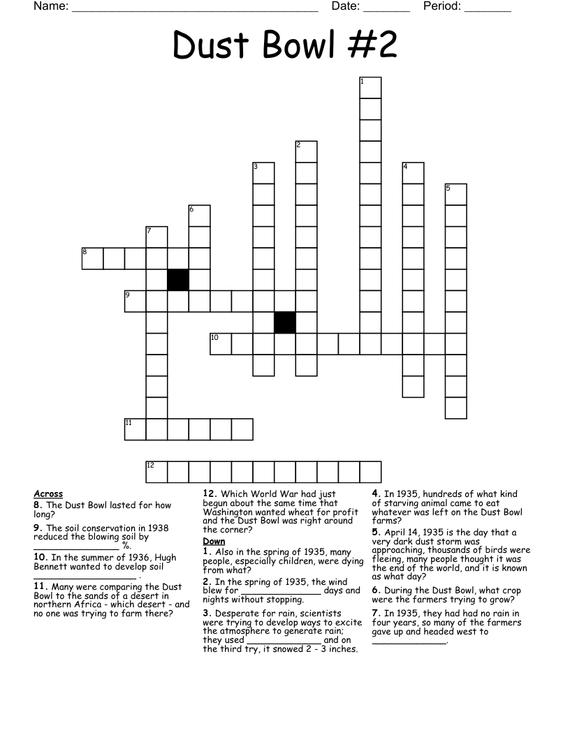 Dust Bowl #2 Crossword