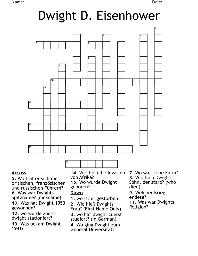 Dwight D. Eisenhower Crossword