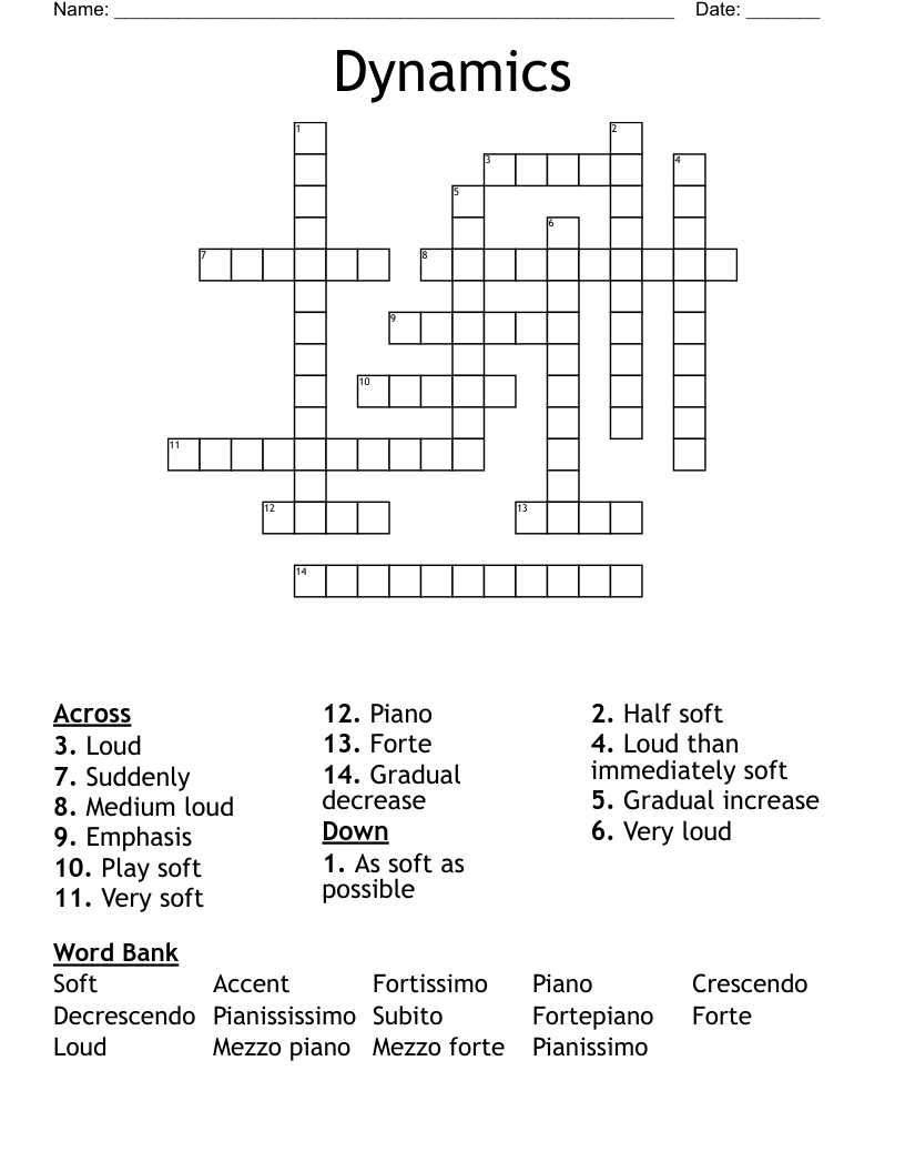 Dynamics Crossword