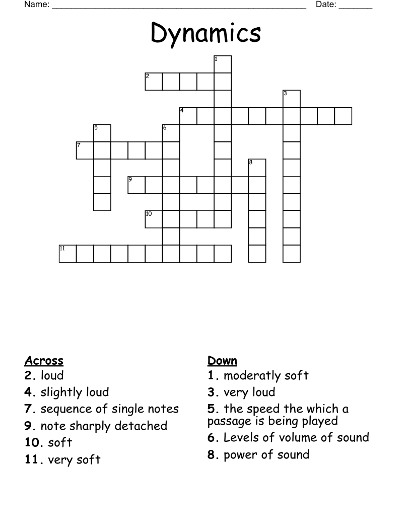 Dynamics  Crossword