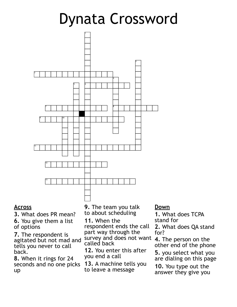 Dynata Crossword