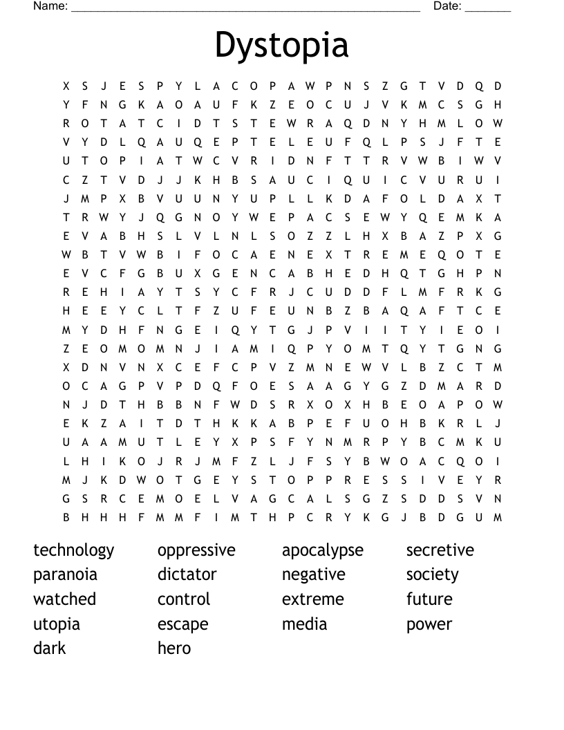 Dystopia Word Search