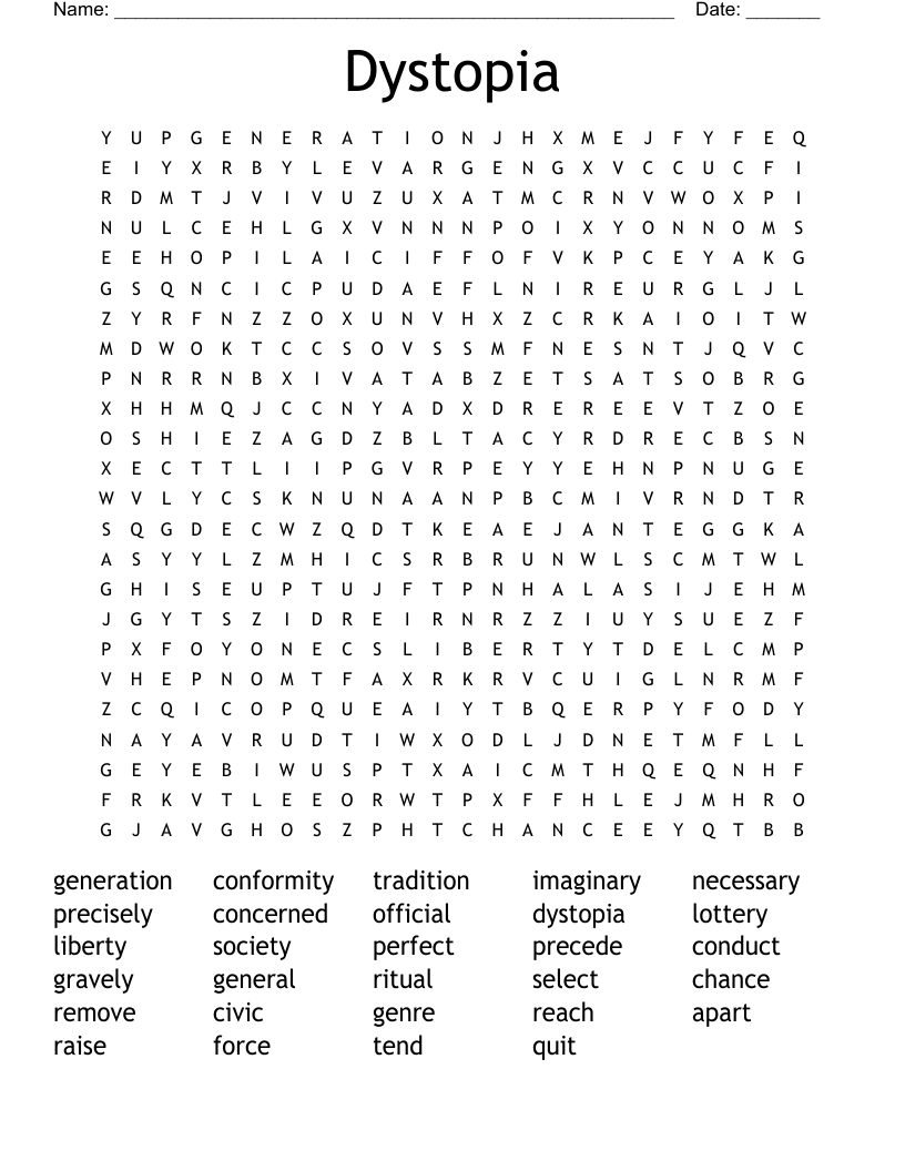 Dystopia Word Search