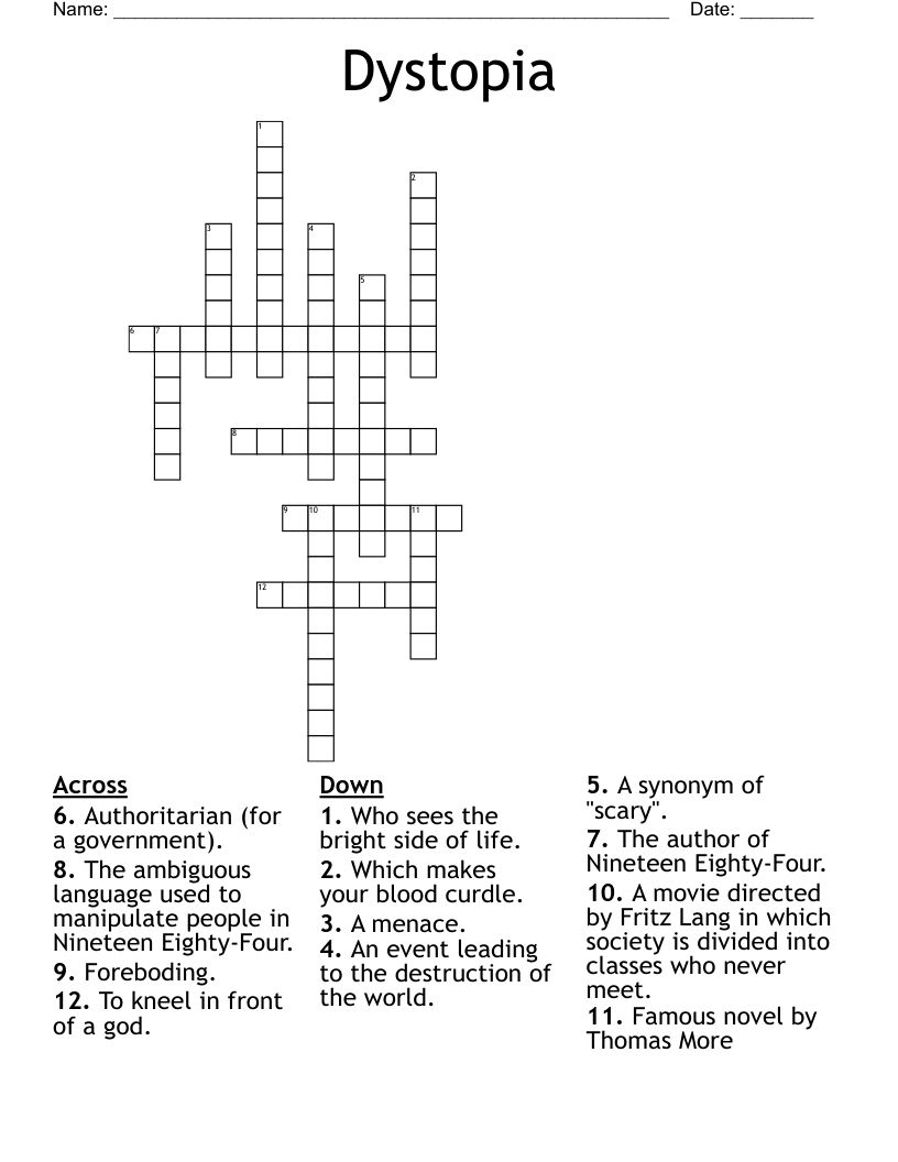 Dystopia Crossword