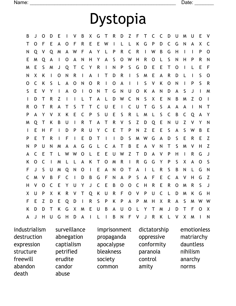 Dystopia Word Search