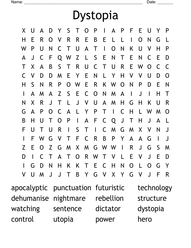 Dystopia Word Search