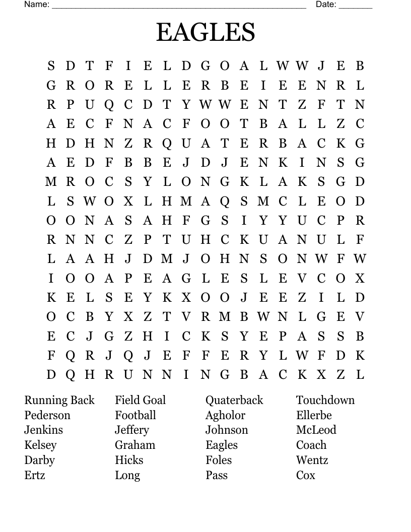 EAGLES Word Search
