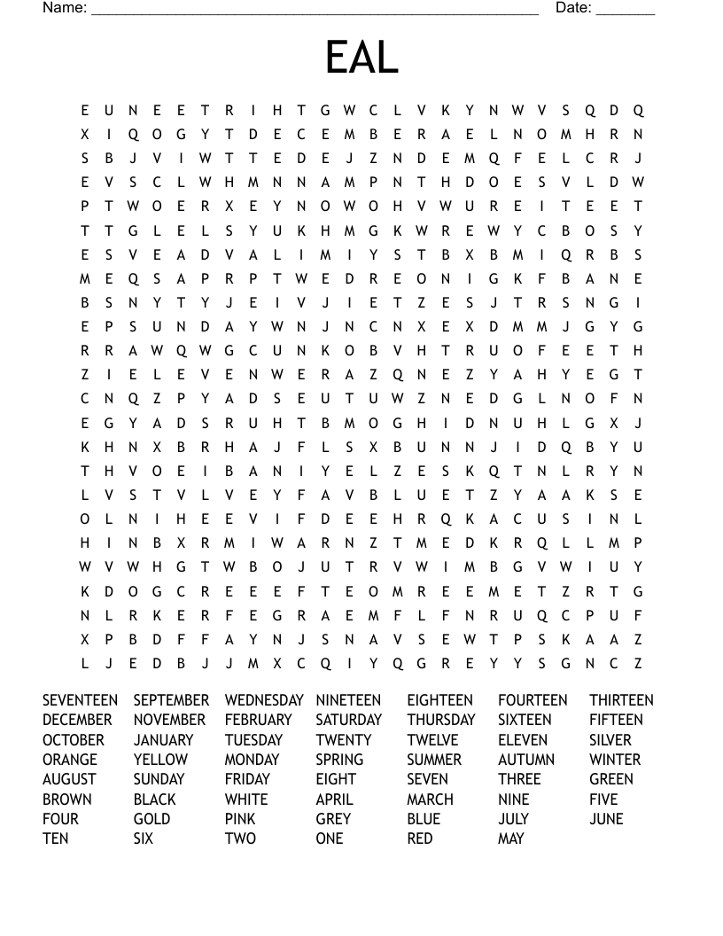 EAL Word Search