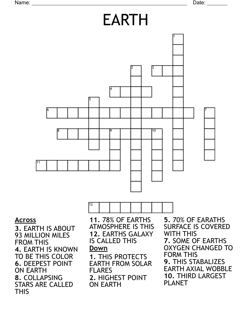 EARTH Crossword