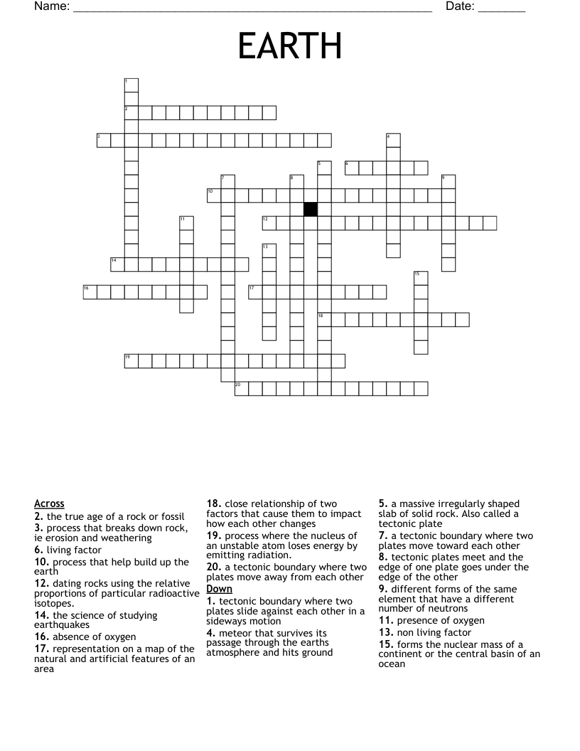 EARTH Crossword