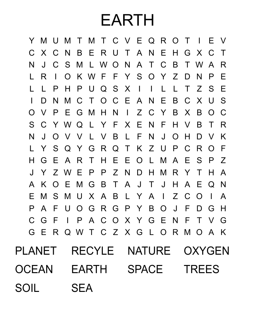 EARTH Word Search