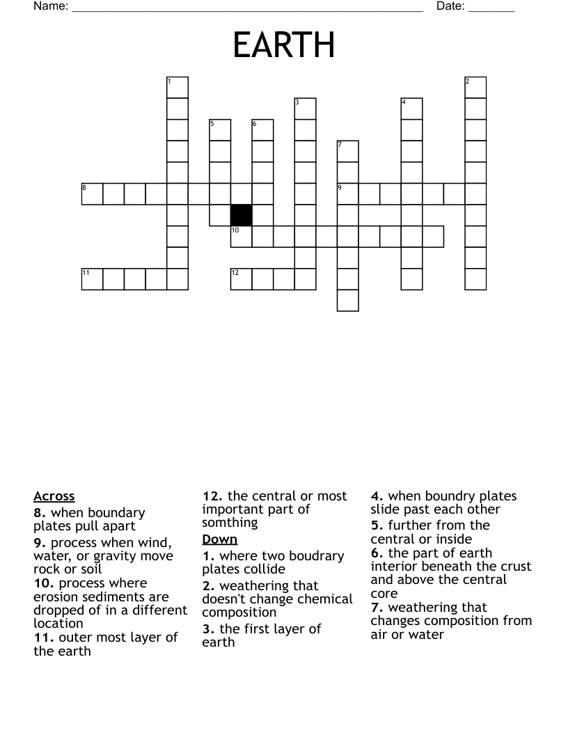EARTH Crossword