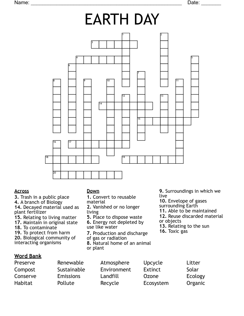 EARTH DAY Crossword