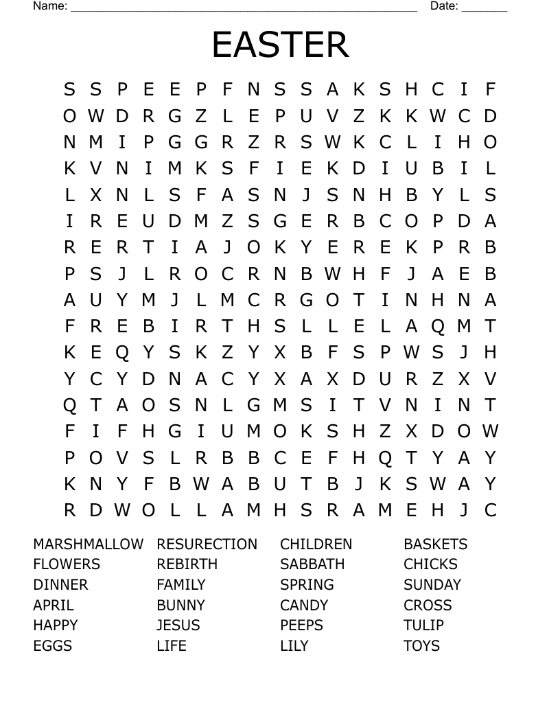 EASTER Word Search