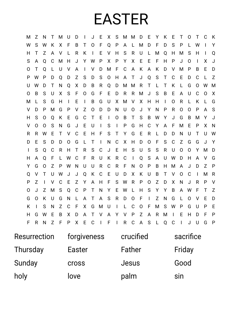 EASTER Word Search