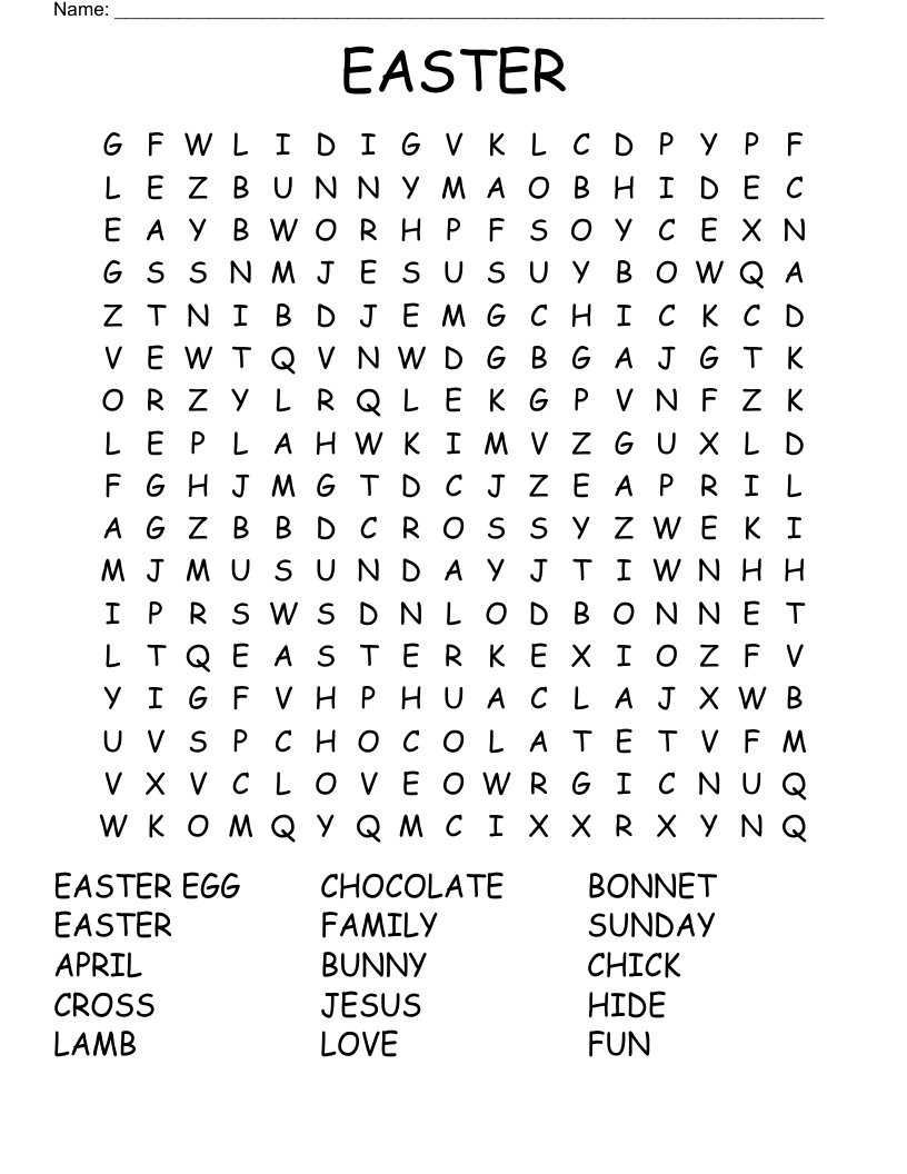 EASTER Word Search