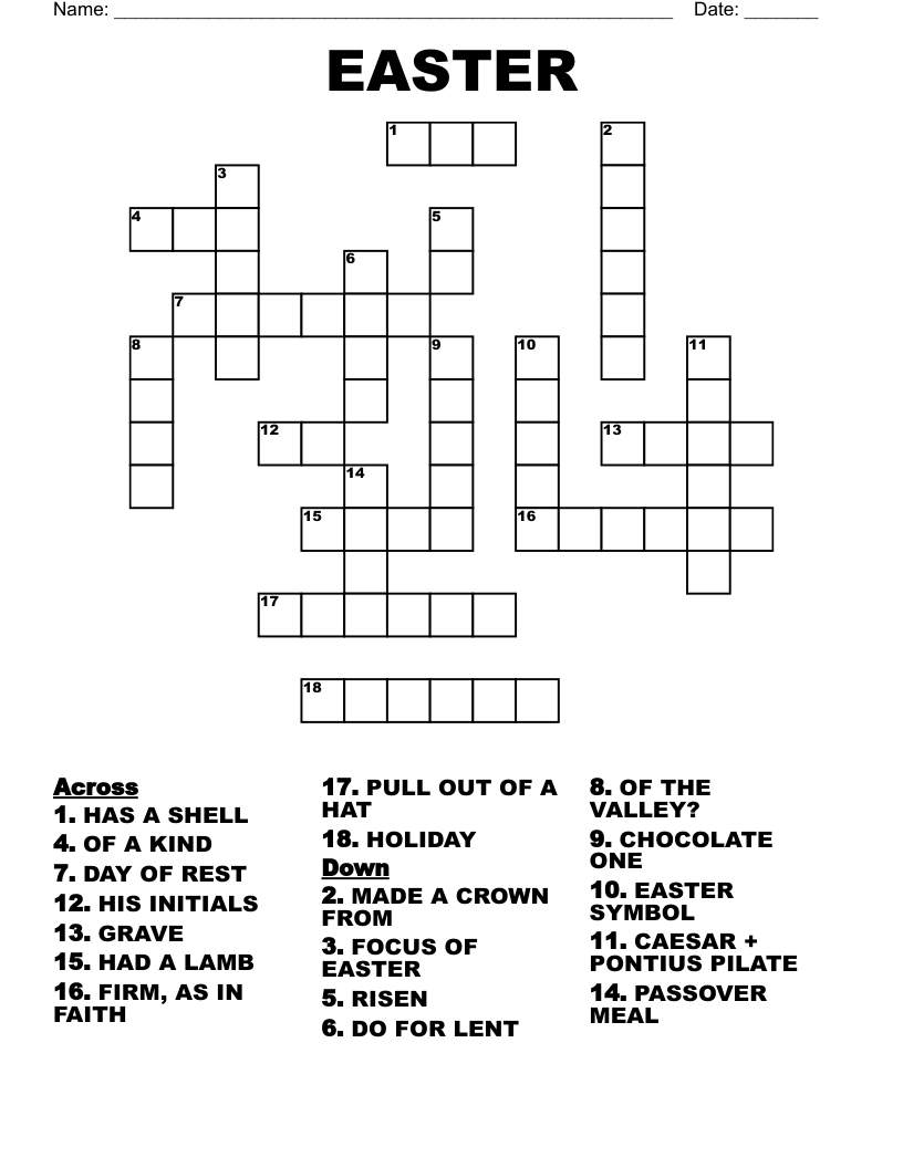 EASTER Crossword