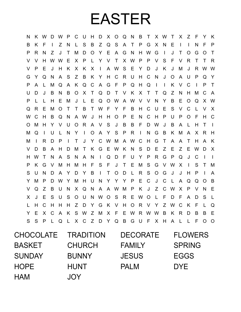 EASTER Word Search