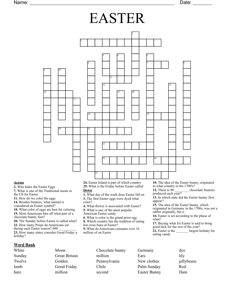 EASTER Crossword