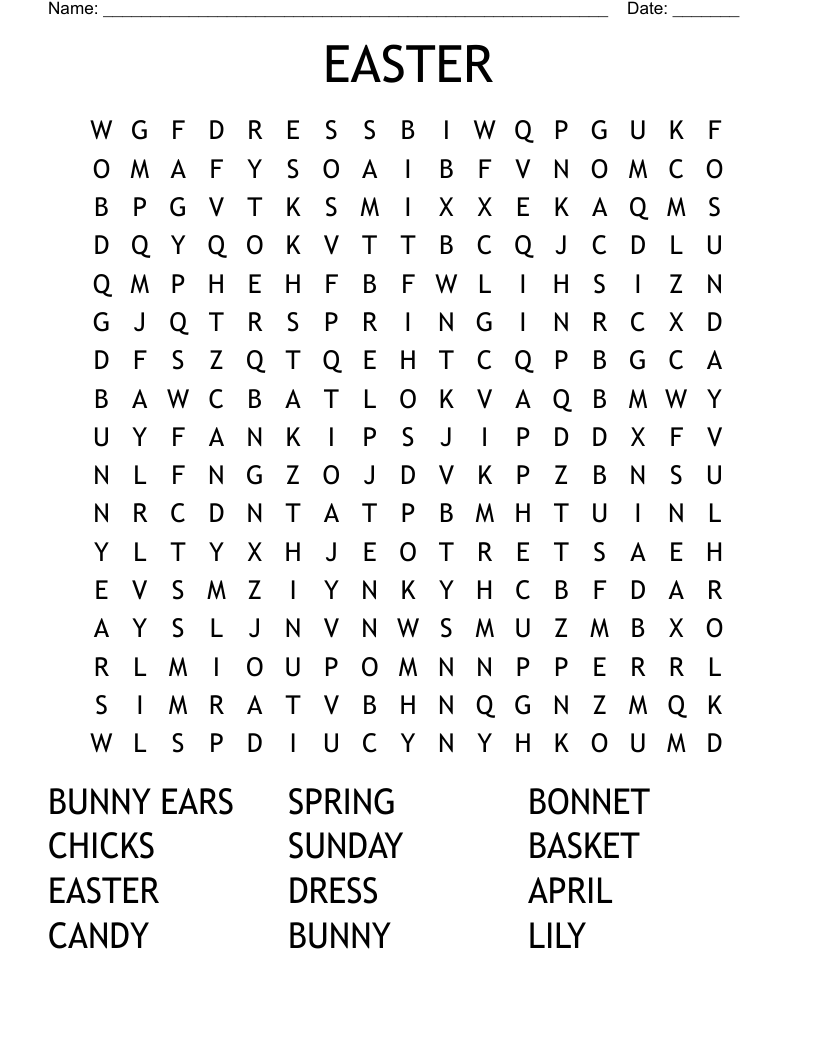 EASTER Word Search