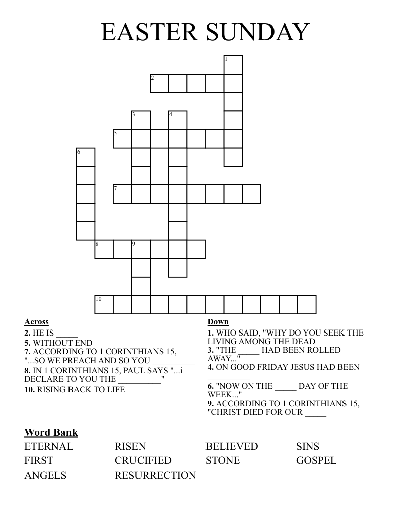EASTER SUNDAY Crossword