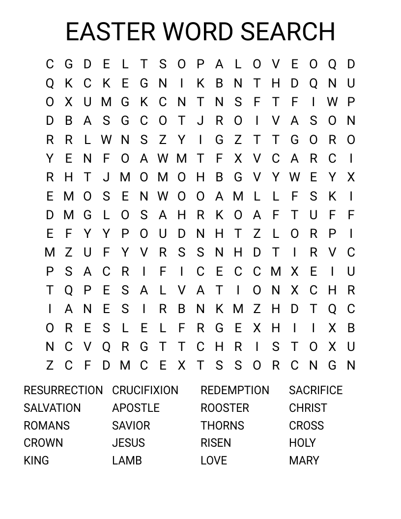 EASTER WORD SEARCH