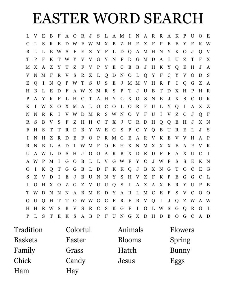 EASTER WORD SEARCH 