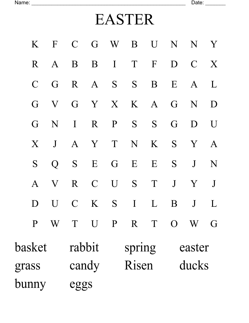 EASTER  Word Search