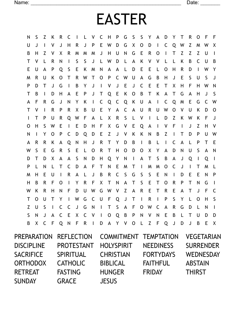 EASTER  Word Search