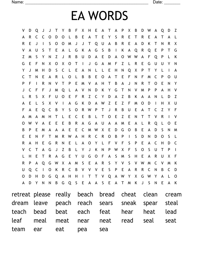 EA WORDS Word Search