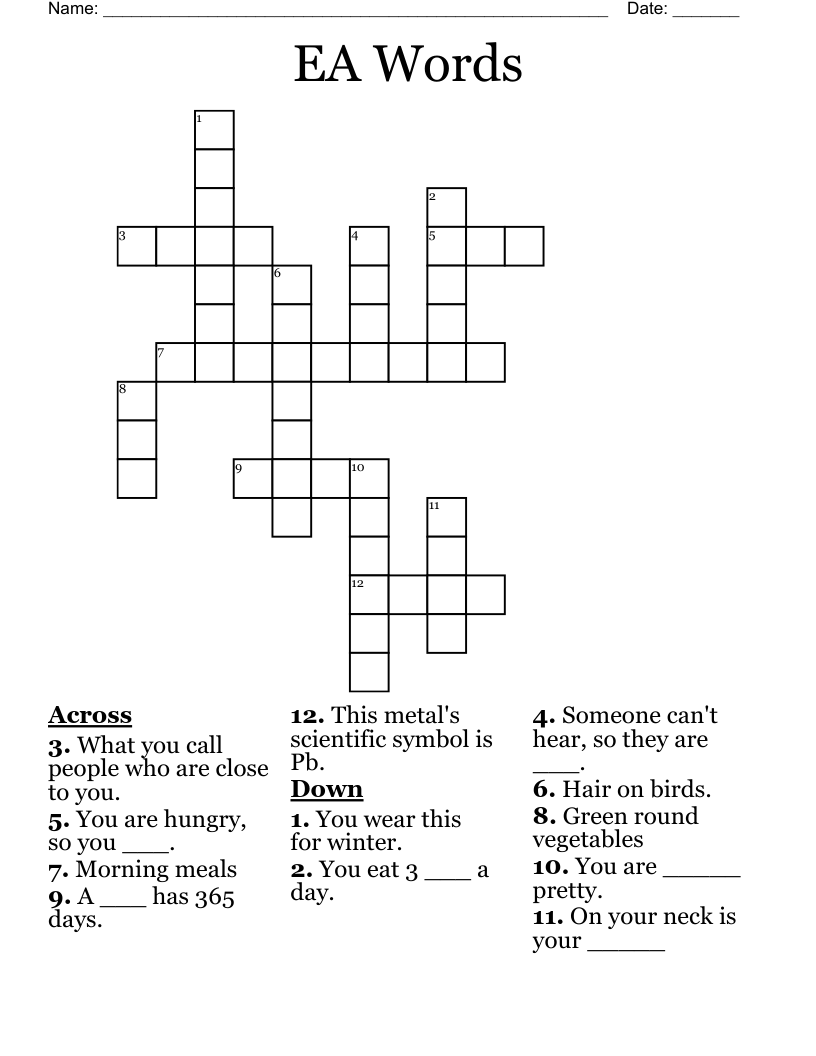 EA Words Crossword