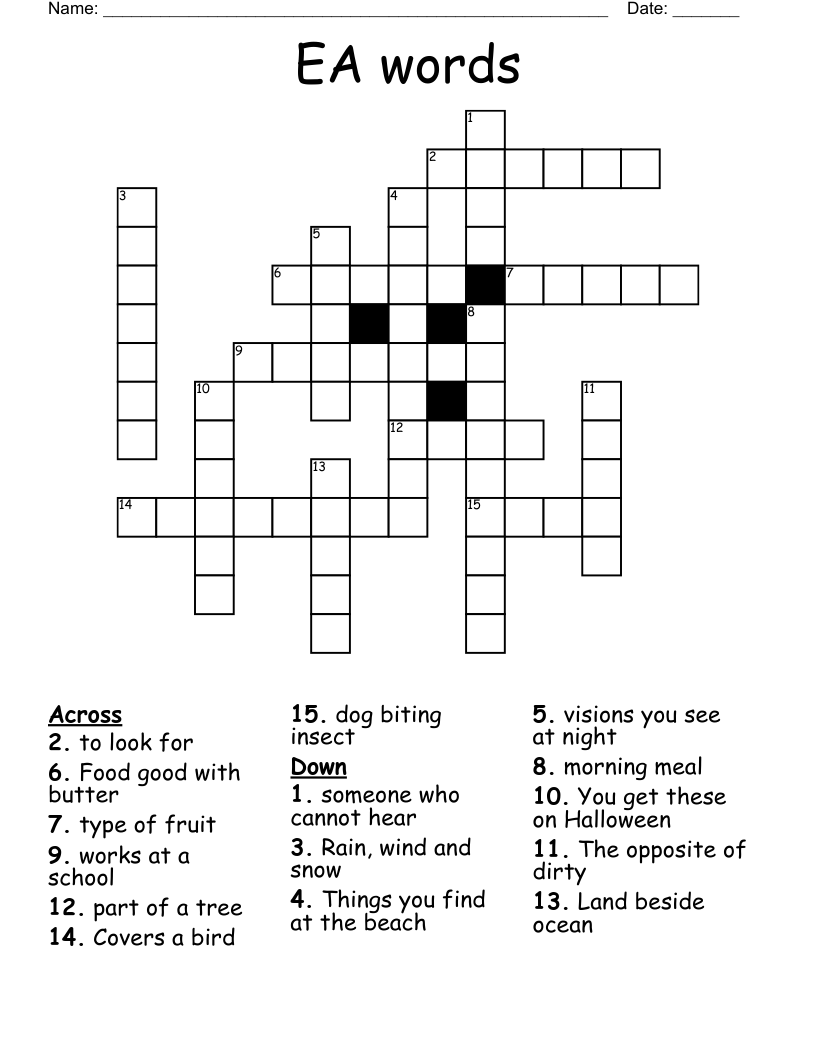 EA words Crossword