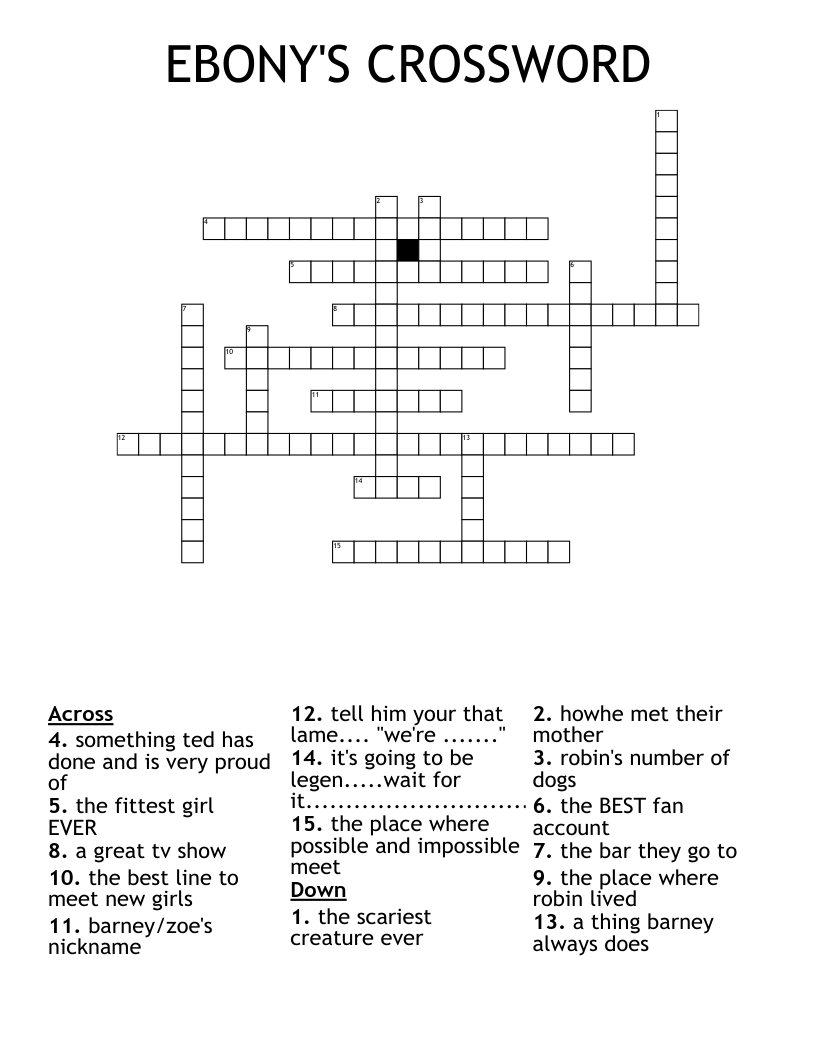 EBONY'S CROSSWORD