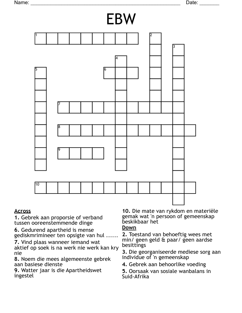 EBW Crossword
