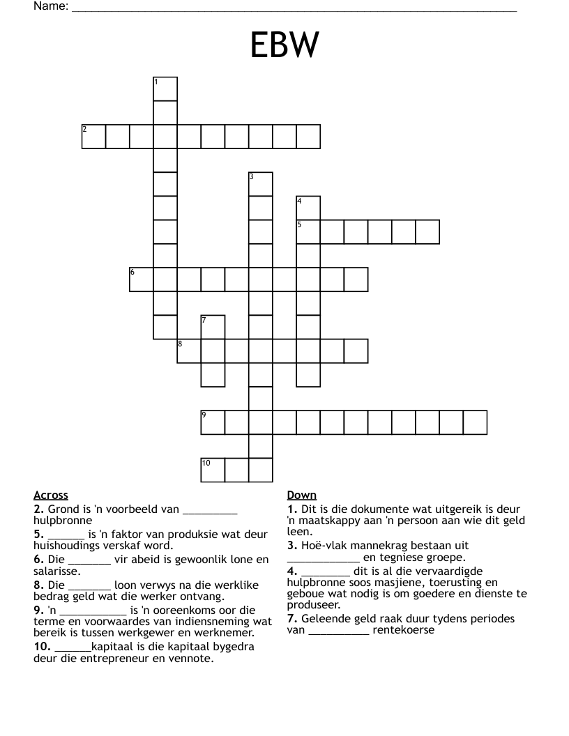 EBW Crossword